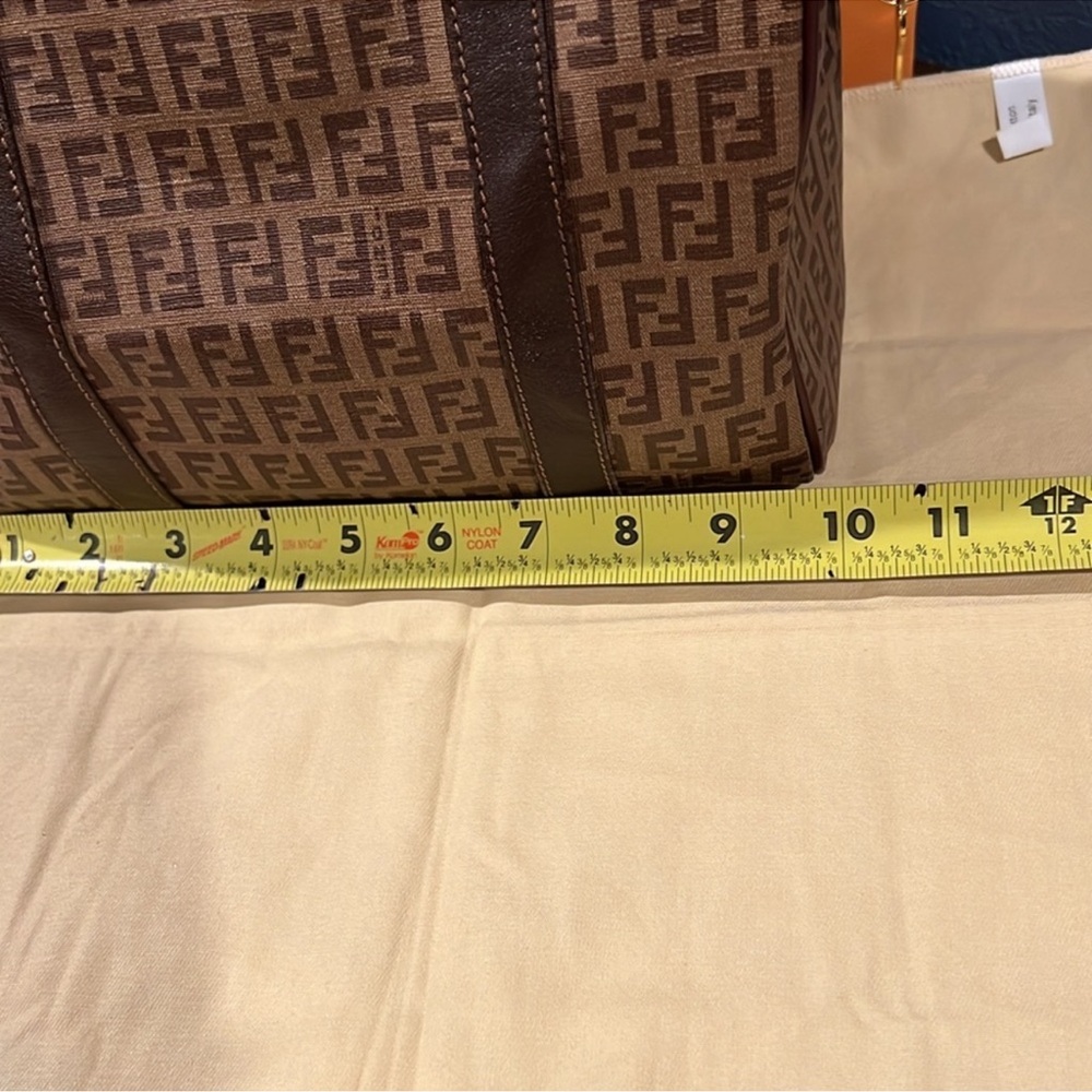 Fendi Brown Monogram Boston Bag - Picture 14 of 16